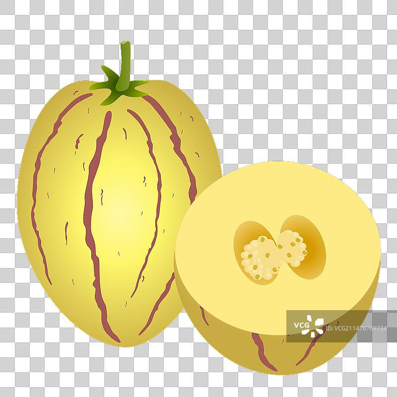 白色背景上的完整和半个香瓜茄图片素材