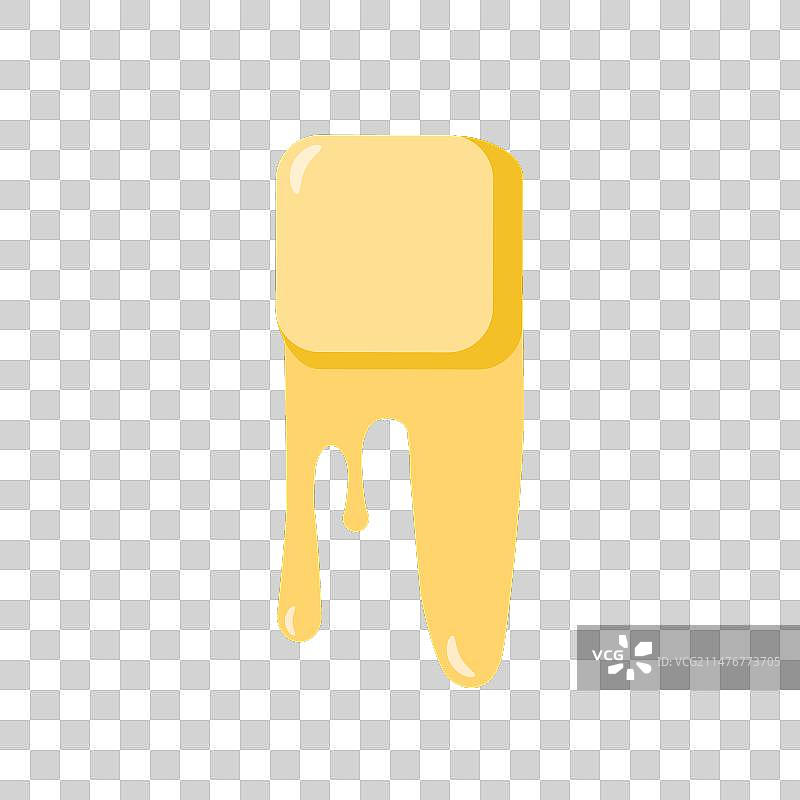 白色背景上的黄油块图片素材