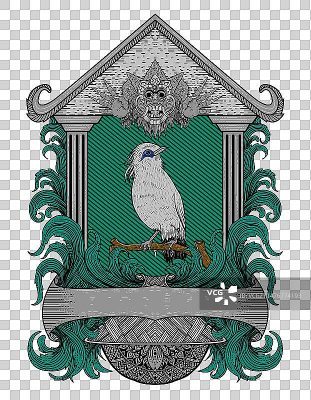 巴厘岛八哥古典雕刻装饰图片素材