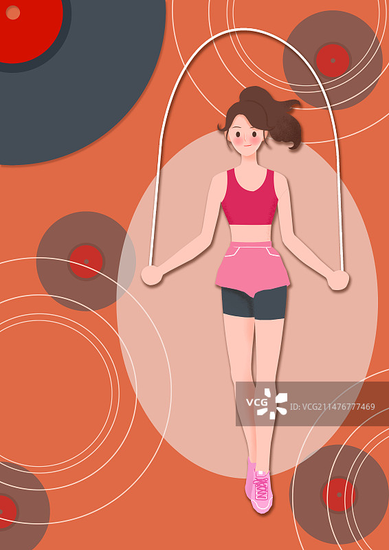 跳绳女孩图片素材