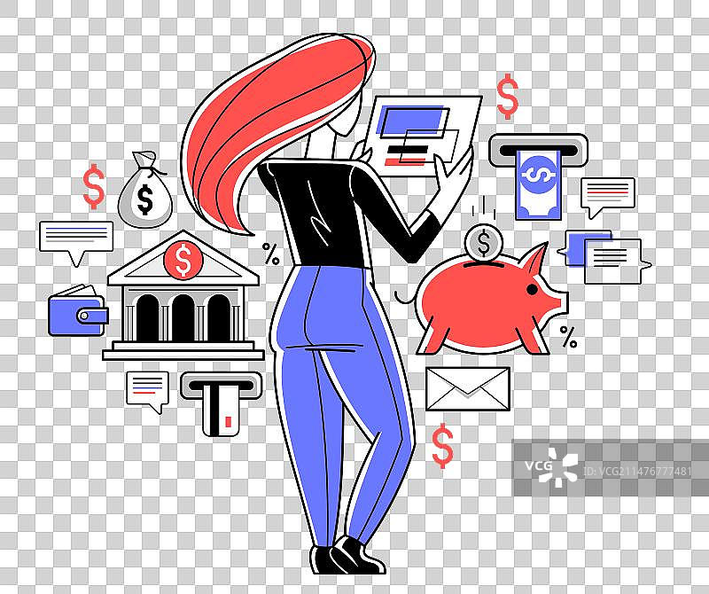 网上银行经理办公轮廓图图片素材