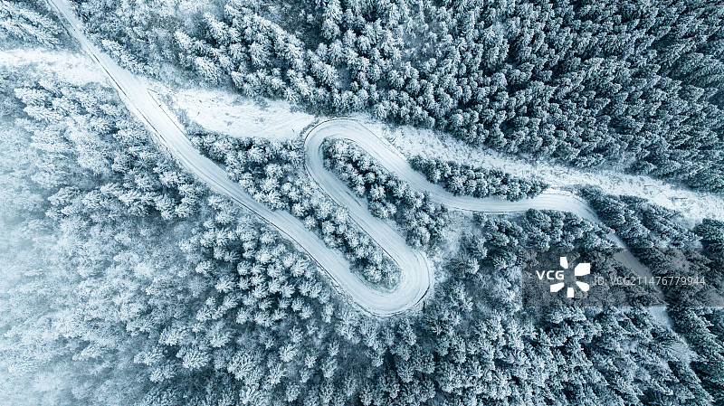 国家森林公园湖北咸丰坪坝营景区银装素裹如同仙境，美不胜收。图片素材