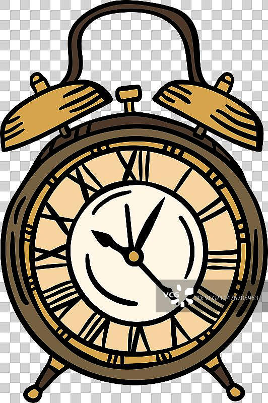 手绘经典闹钟图片素材