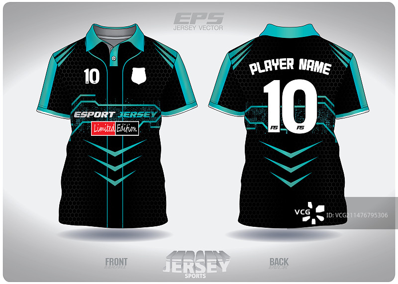 EPS运动衫黑色绿色蜂窝图片素材