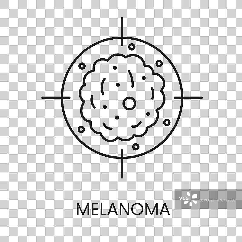 皮肤癌黑色素瘤线性图标图片素材