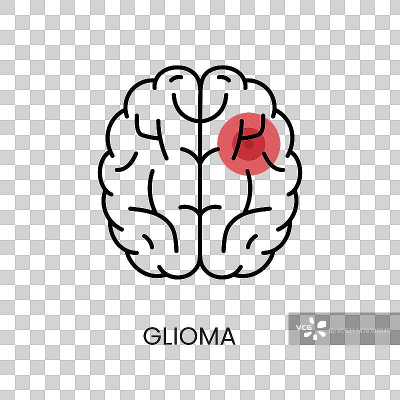 恶性神经胶质瘤线性图标图片素材