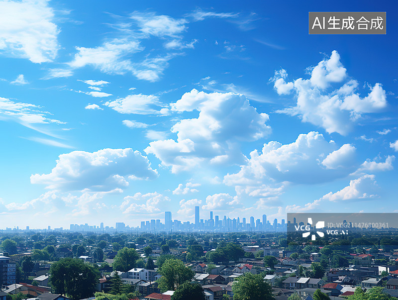 【AI数字艺术】城市天际线图片素材