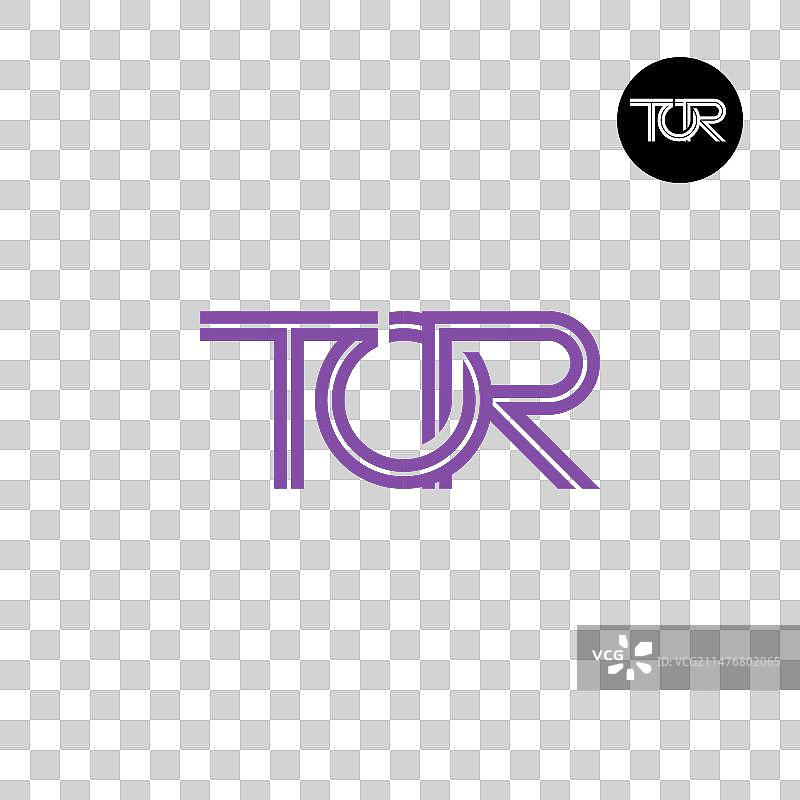 带有线条的TOR字母组合标志设计图片素材