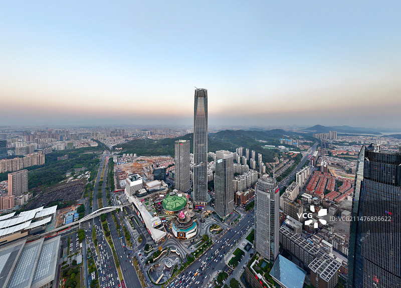 广东省东莞市地标民盈国贸中心环球经贸中心航拍图片素材