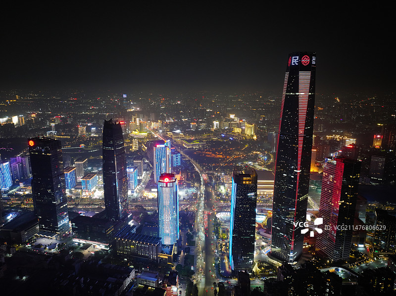 广东省东莞市地标民盈国贸中心环球经贸中心航拍图片素材