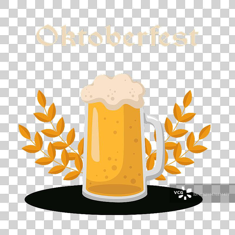 深色背景上的啤酒节啤酒杯大麦图片素材