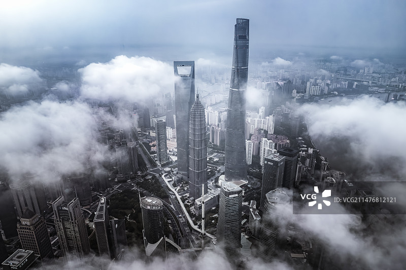 上海陆家嘴金融中心日出图片素材