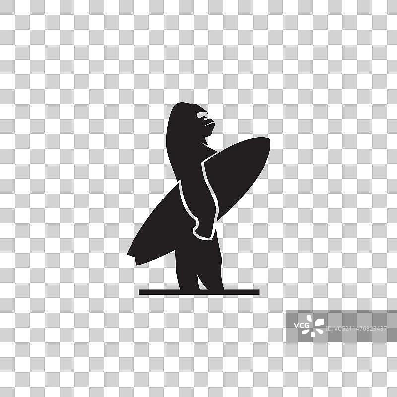 冲浪大猩猩标志设计图标图片素材