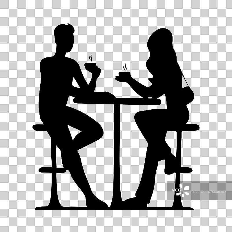 咖啡馆里的年轻夫妇图片素材