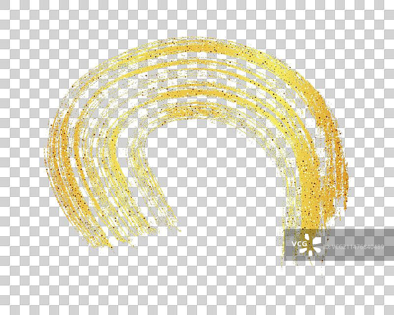 圆形金色笔刷描边图片素材