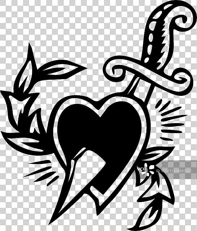 刀与心的意象图片素材