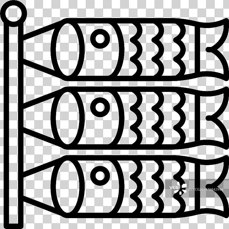 鲤鱼旗帜图标，日本新年相关图片素材