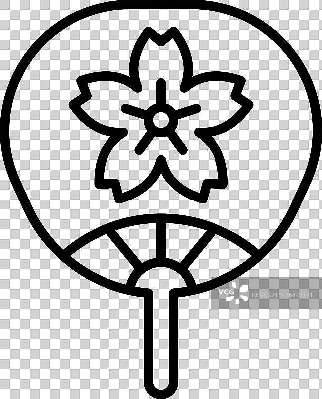 日式扇子新年主题图标图片素材