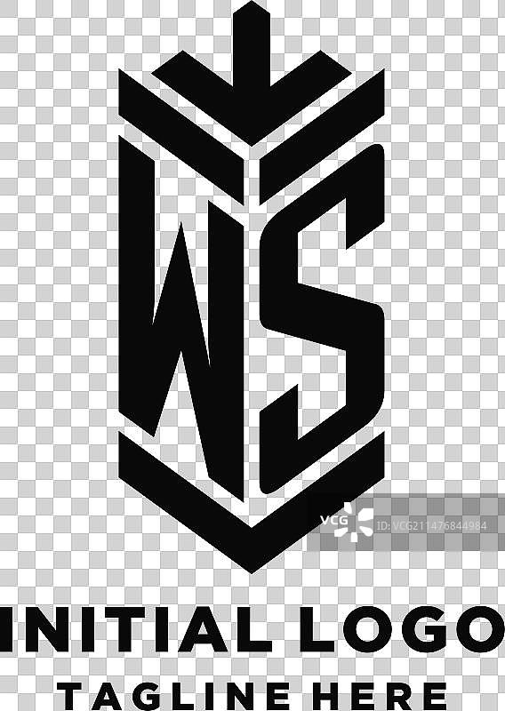 字母WS盾牌创意首字母组合标志图片素材
