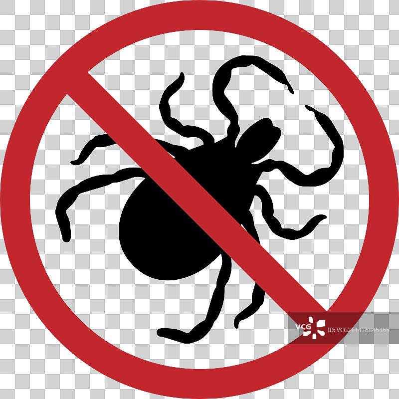 蜱虫停止警告标志图片素材