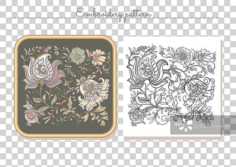 幻想花在复古复古雅各布图片素材