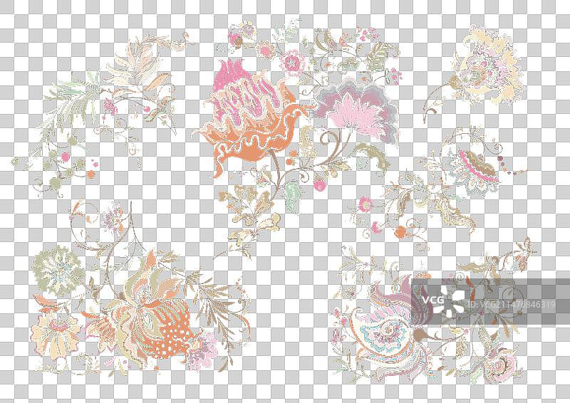 幻想花在复古复古雅各布图片素材