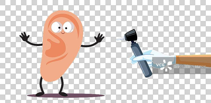 耳鼻喉科医生用专用设备检查耳朵图片素材