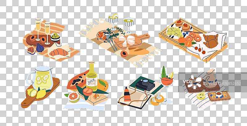 夏季野餐食品饮料水果图片素材
