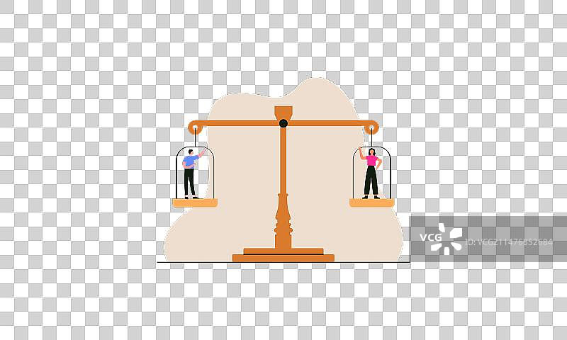 性别平等标志带有性别符号的秤图片素材