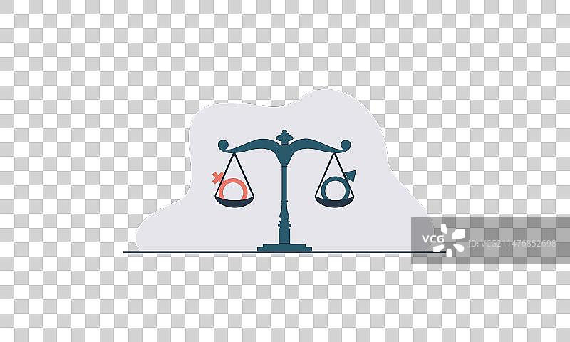 性别平等标志带有性别符号的秤图片素材
