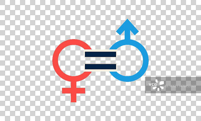 性别平等标志带有性别符号的秤图片素材