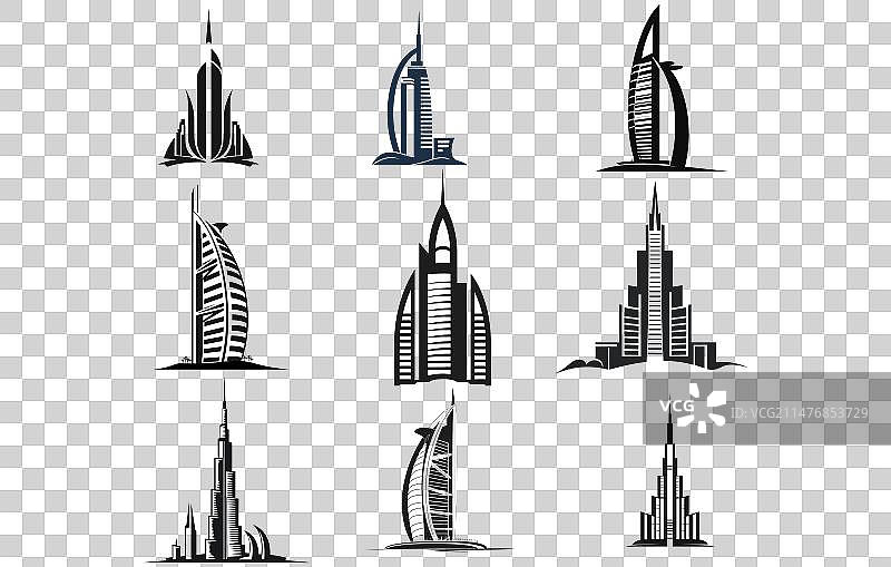 迪拜城市轮廓图片素材