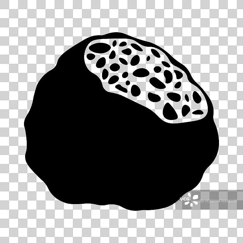 白色背景上的黑松露图标图片素材