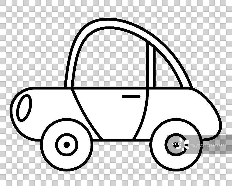 汽车黑白卡通图片素材