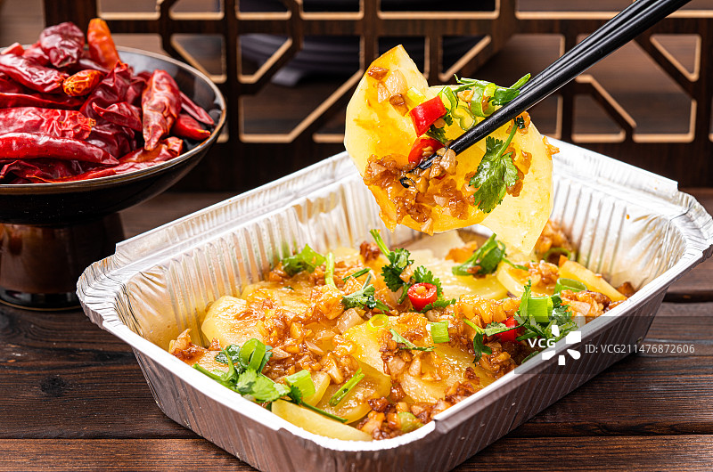 美味好吃的锡纸土豆片图片素材