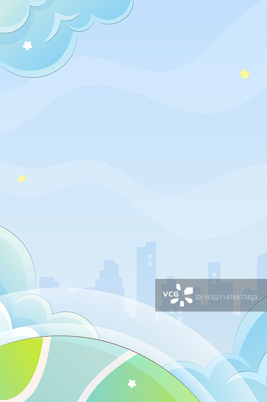 现代地球城市剪影插画背景图片素材