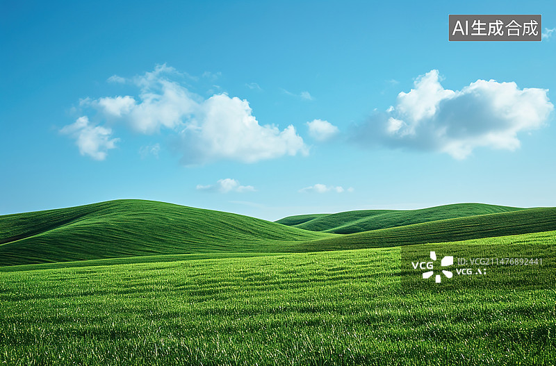 【AI数字艺术】绿色的草原风光图片素材