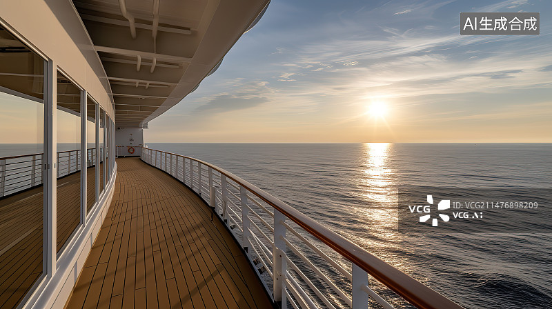 【AI数字艺术】夕阳下的海边图片素材