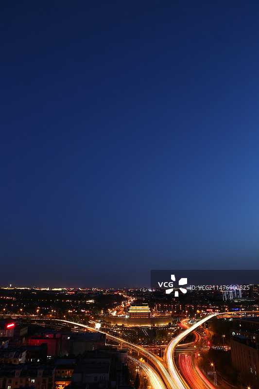 德胜门桥夜景车流素材图片素材