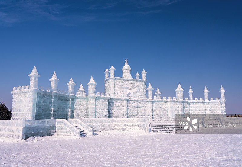 冰雕城堡，冰雪乐园，冰雪大世界。图片素材