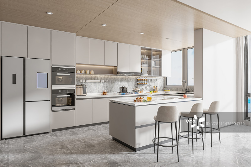 现代豪宅厨房图片素材