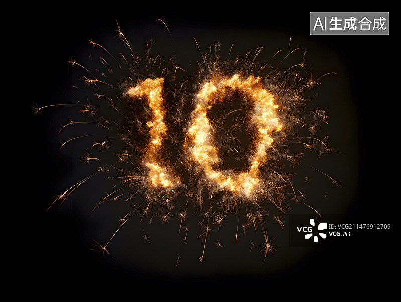 【AI数字艺术】火焰倒计时数字设计图片素材