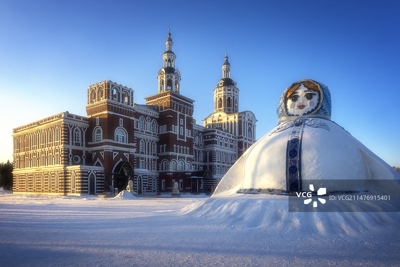 哈尔滨伏尔加庄园冬景图片素材