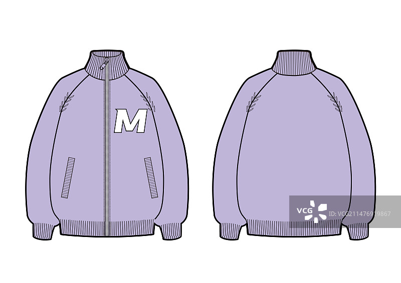针织外套正反面款式图图片素材