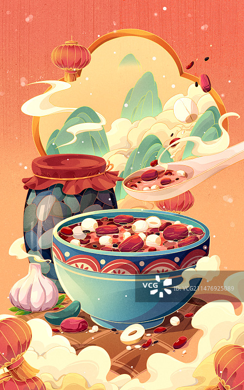 腊八节插画图片素材