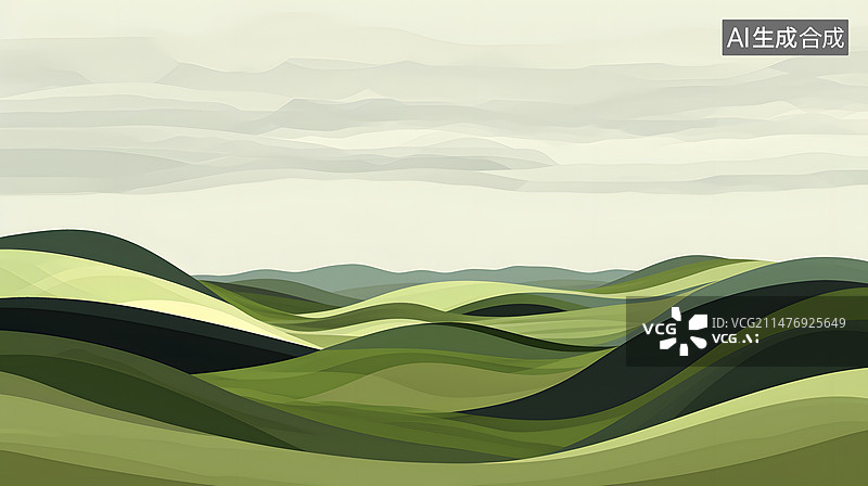 【AI数字艺术】绿色现代简约艺术海报背景图片素材