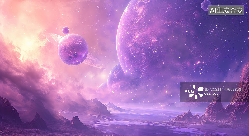 【AI数字艺术】夜空中的北极光图片素材