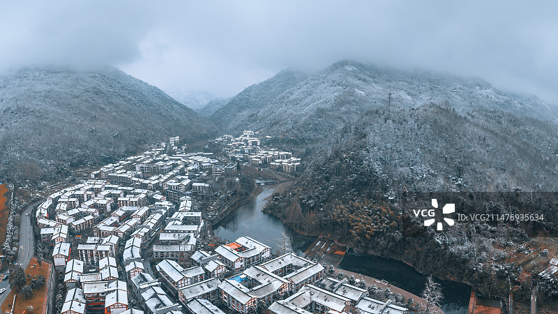 四川大邑  斜源雪景图片素材