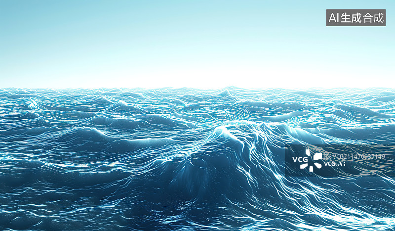 【AI数字艺术】蓝天下的海景鸟瞰图图片素材