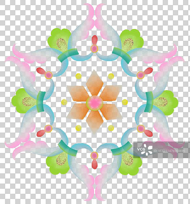 国风吉祥纹样新中式宝相花纹装饰图案传统素雅纹样图片素材